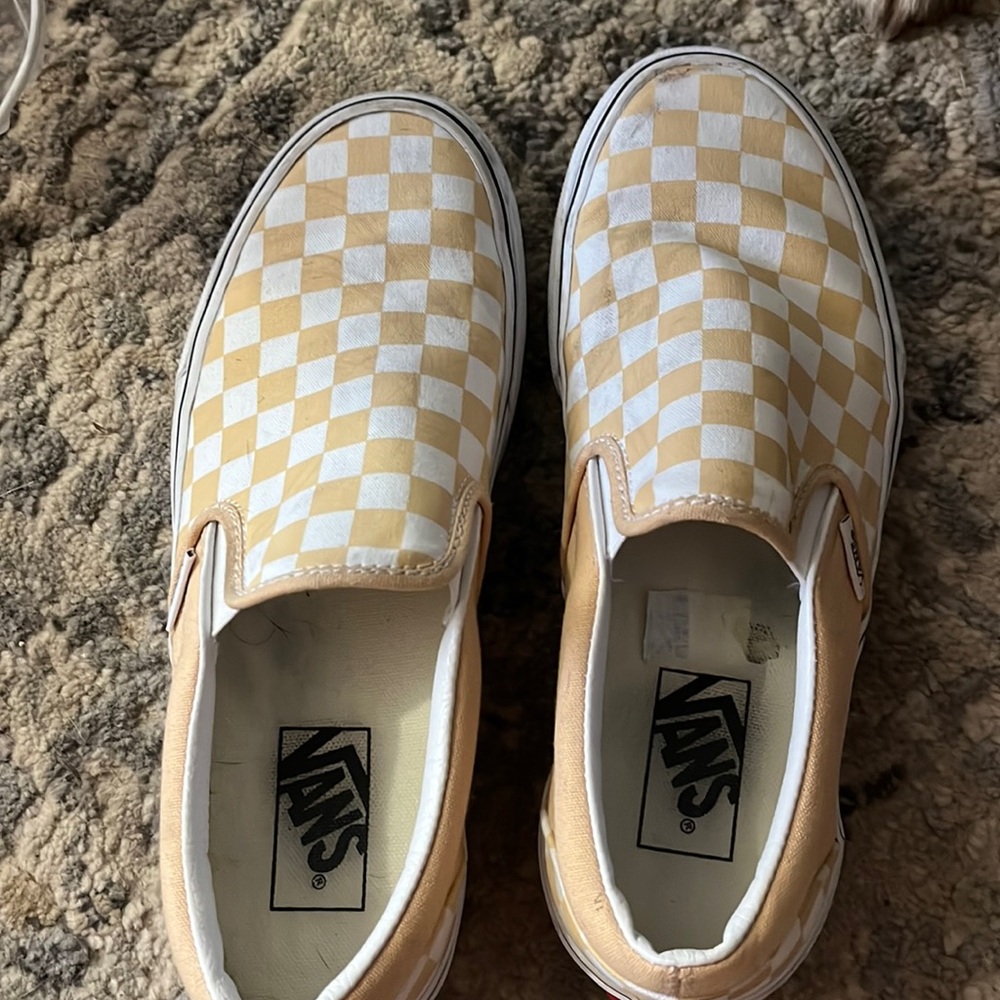 Yellow and white checkered vans